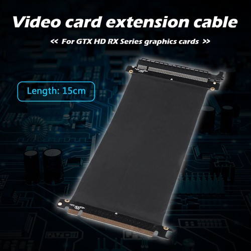 PCIe 3.0 16X Extension Cable Cord 180 Degree PCI-E Express 16X to 16X Riser Card - Afbeelding 4 van 18