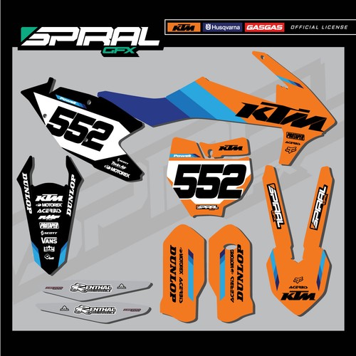 Custom MX Grafik Kit Factory Stripe KTM SX SXF 125 250 350 450 2017 - Bild 1 von 5