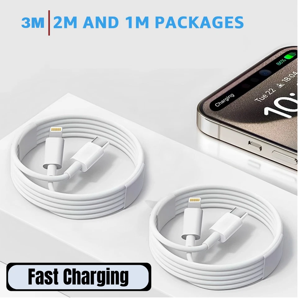 for iPhone Charger cable USB C Fast Charging Cable Type C Lead 14/13/12/11/X Pro - Image 3 of 4