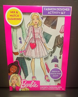 Barbie Fashion Designer Activity Set, 1 Paper Doll w/Stands 3 Fashion  Sheets NEW | eBay