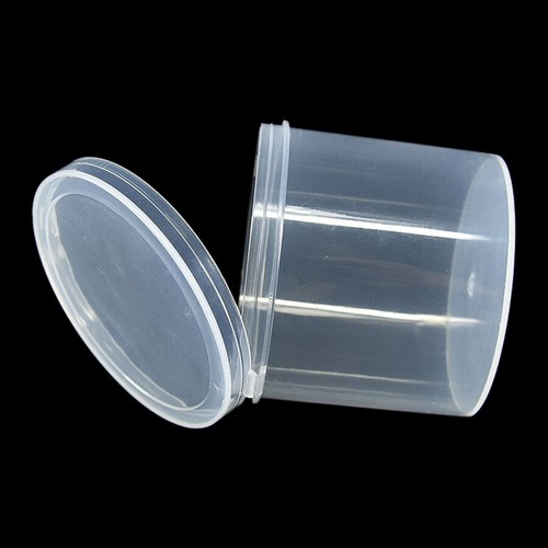 Round Clear Lidded Small Plastic Box Home Organizer Jewelry Beads Storage Boxes - Picture 6 of 9