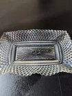 1950s Federal Glass Vintage Diamond Point Ruffled Wave Edge Serving Dish