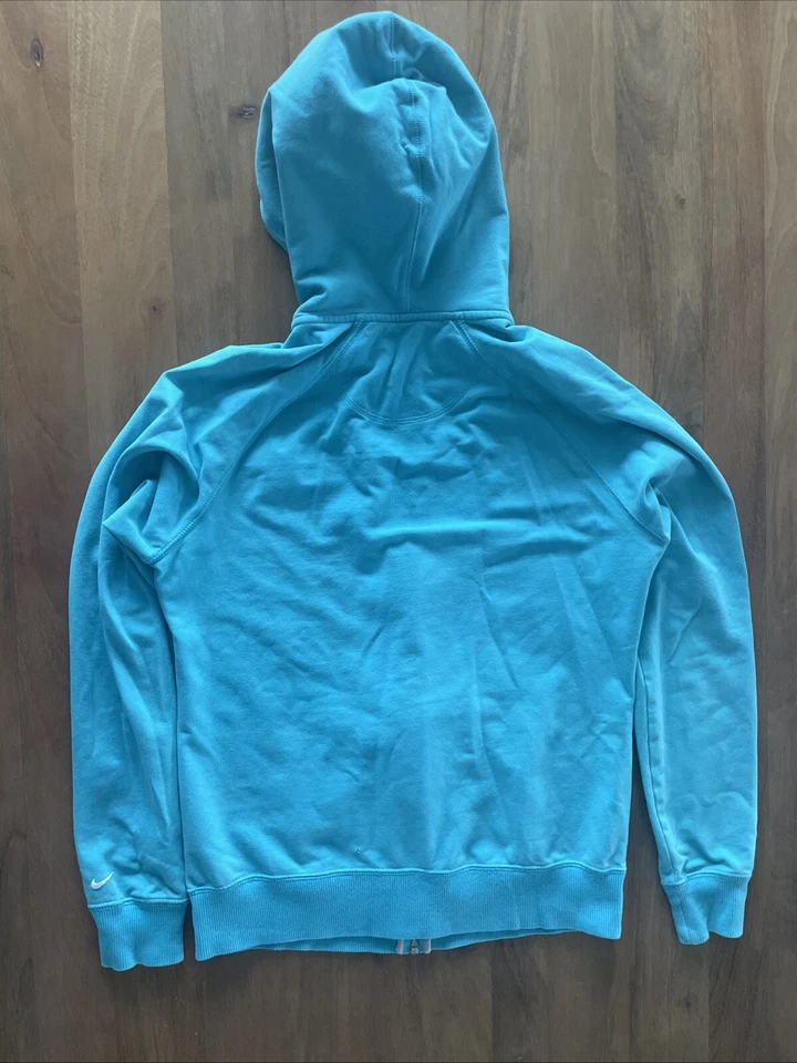 Sudadera con Capucha Nike Cremallera Completa Juvenil Talla Grande Cian Azul Aqua Suéter Logo Foto 2 de 4