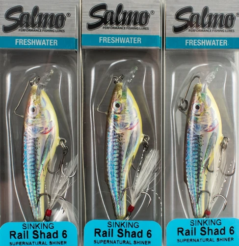 (LOT OF 3) SALMO RAIL SHAD 6 SINKING 1/2OZ QRB026 SUPERNATURAL SHINER B7375