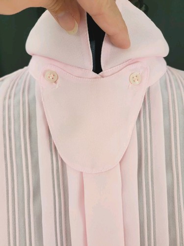 Vtg Justine Todd Pink Blouse w Front Pleating & Concealled Buttons Size 16 - Picture 10 of 19