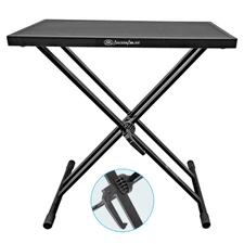 Portable DJ Table Stand by AxcessAbles with Double-X Braced Keyboard Stand