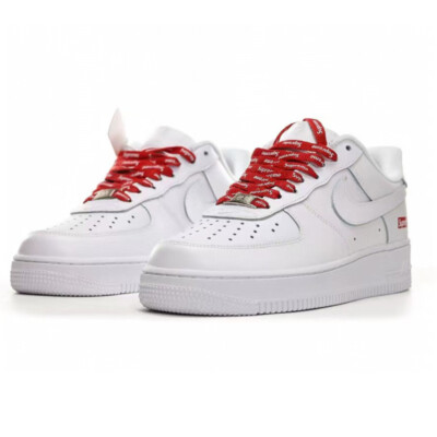 Herren Damen Freizeitschuhe AIR FORCE 1 SUPREME Low Unisex Turnschuhe Weiß