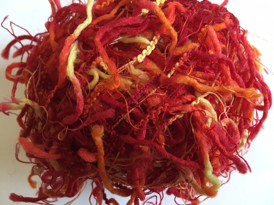 Crystal Palace Yarns Squiggle #9296 Firecracker - Red Orange Yellow CarryAlong! - Image 2 of 4