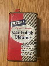 VINTAGE PRESTONE CAR POLISH CAN 1 PINT  EVEREADY UNION CARBIDE NEW YORK