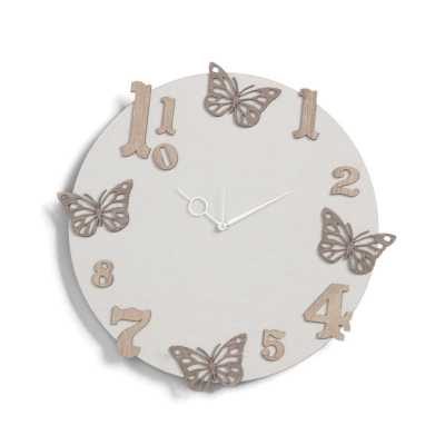 Orologio da parete moderno FARFALLE in legno laminato TRS