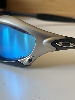 Y2K Gorpcore Oakley Splice Polarized Glasses Silver/Blue | eBay