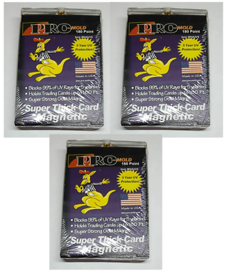 3-Pack) Pro-Mold Magnetic One-Touch Trading Card Holder