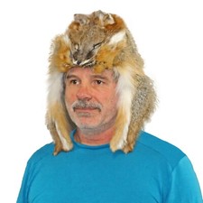 GRAY FOX FUR MOUNTAIN MAN HAT-hts1665