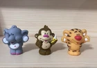 VINTAGE Little Tikes F-P Little People Figurines Lot of 3- Elephant Monkey Tiger