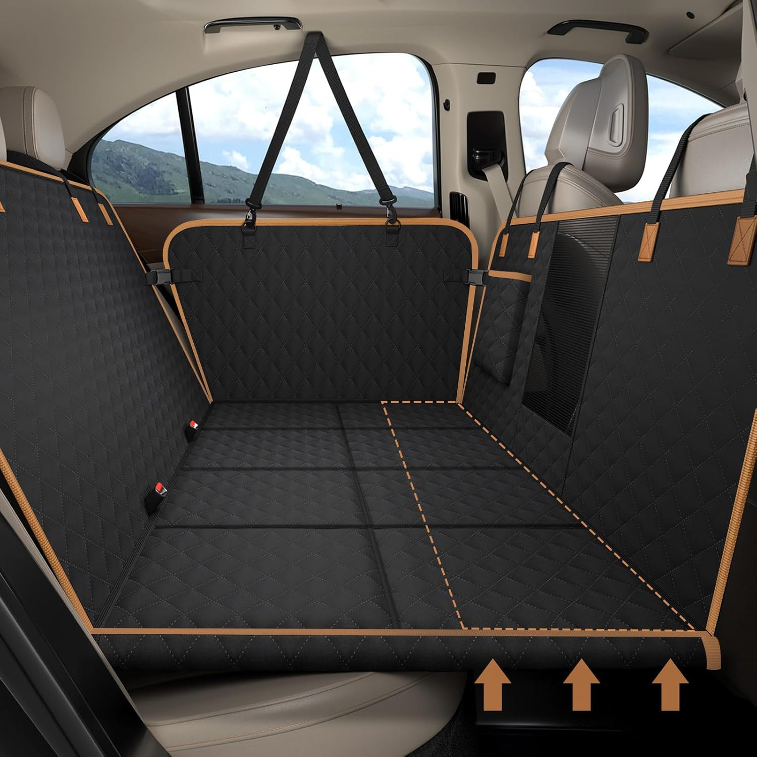 Estensione Sedile Auto Cani con Fondo Rigido - Protezione Premium SUV