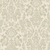 Hawthorn Meadow Damask Tapete Texturiertes Vinyl Laub Sage Green Holden 76001