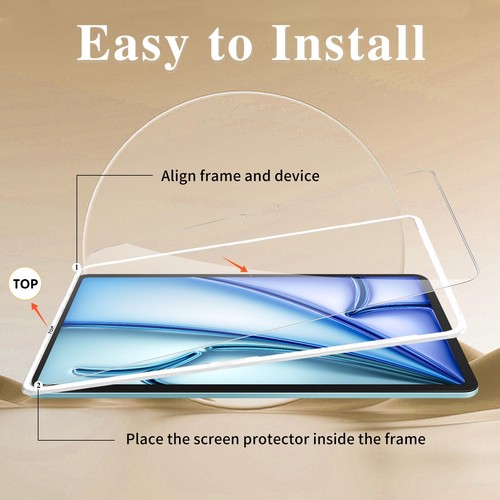 Protection Écran pour iPad Air 11 pouces M3/M2 2025/2024 avec Cadre D'Install... - Photo 3/8