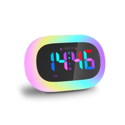 Children Safe Silicone Alarm Clock with Multicolor Mood Light Touch Control