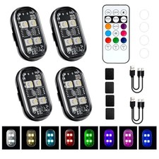 Upgrade 4PCS Wireless LED Strobe Lights 4 Lamp Beads, Lasts Longer , Anti