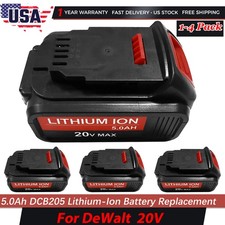 1-4 Pack For DeWalt 20V 20 Volt Max XR 5.0AH Lithium Ion Battery DCB206 DCB205