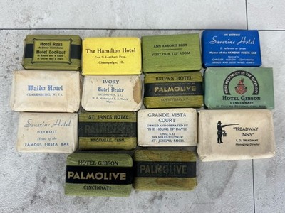Lot 14 Vintage Hotel Soaps Palmolive Ivory Advertising Savarine Hotel Gibson