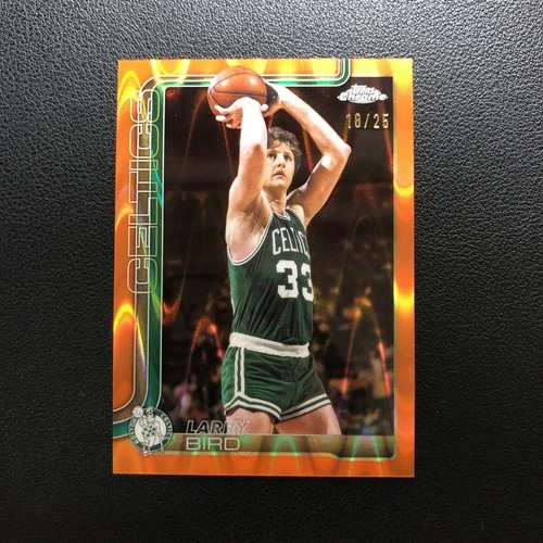 2025-26 Topps Chrome Update Larry Bird Orange Raywave Refractor /25 Celtics
