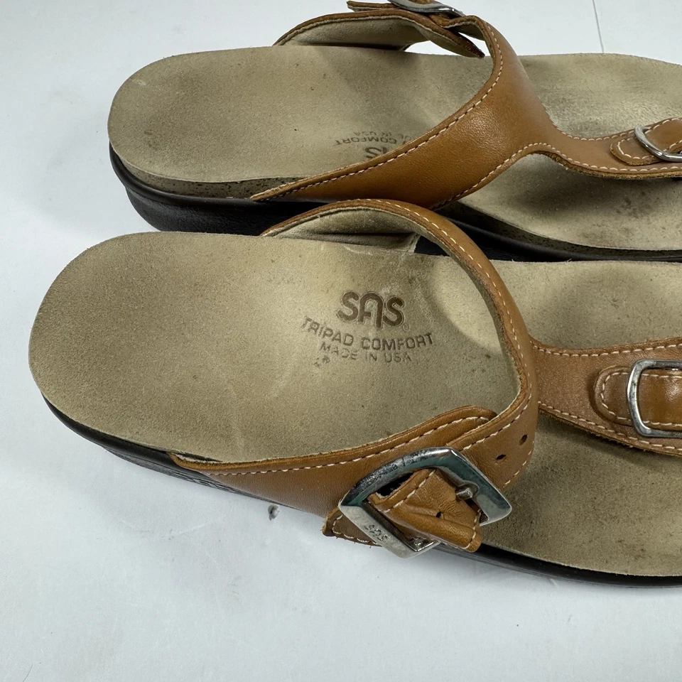 SAS Women's Sanibel Comfort Thong T-strap Slide Sandal Caramel Size 7 M - Image 3 of 4