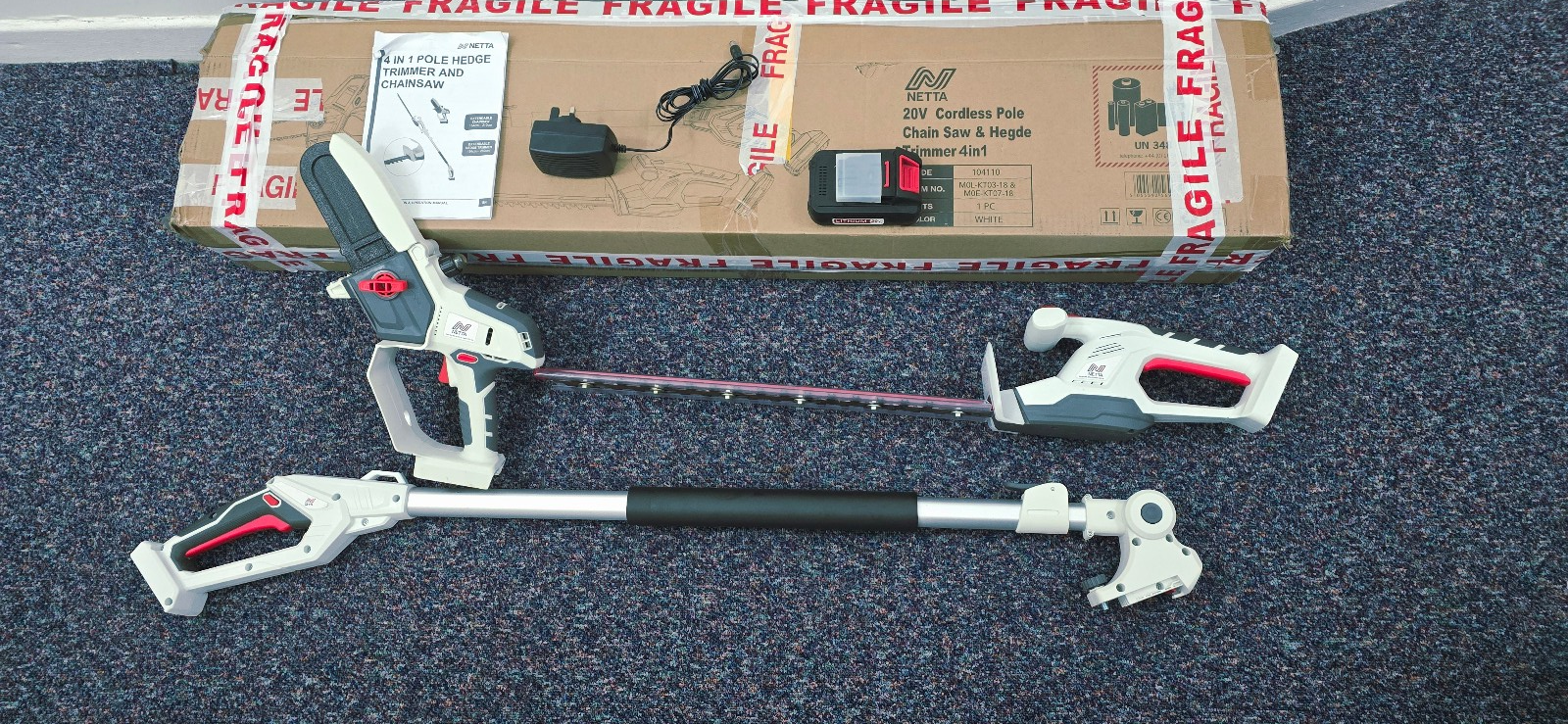 NETTA Cordless 4-in-1 Pole & Handheld Hedge