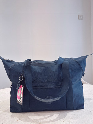 NWT Kipling Art Medium Tote Bag in NAVY Extra Large Size light weight duffel