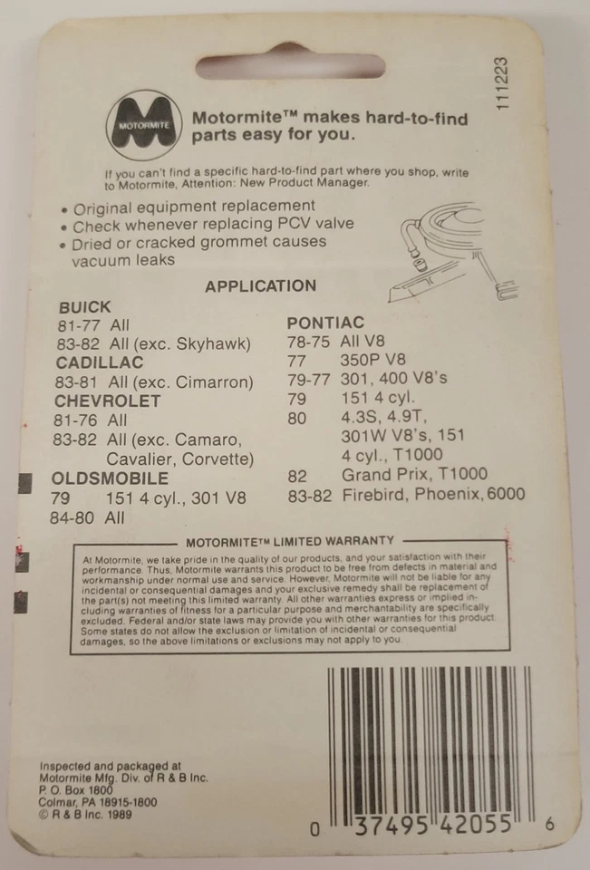 Dorman Help 42055 PCV Valve Grommet - OER GM 9776721, 10198949 - Image 2 of 4