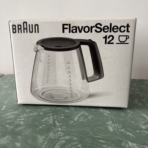 Braun Flavor Select 12 Cup Replacement Carafe KFK12FL Glass Coffee Pot NIB - Picture 2 of 3