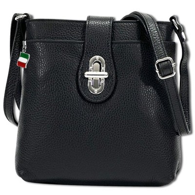 Florence Umhängetasche Damen Tasche Schultertasche Echtleder schwarz OTF828S