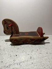 Vintage wood baby toddler rocking horse -  Spots  - original 19 x 6.5 x 11"