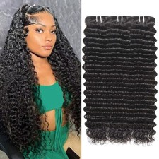 Deep Curly Wave 3 Bundles 300g Brazilian Virgin Human Extensions Weaves Weft US