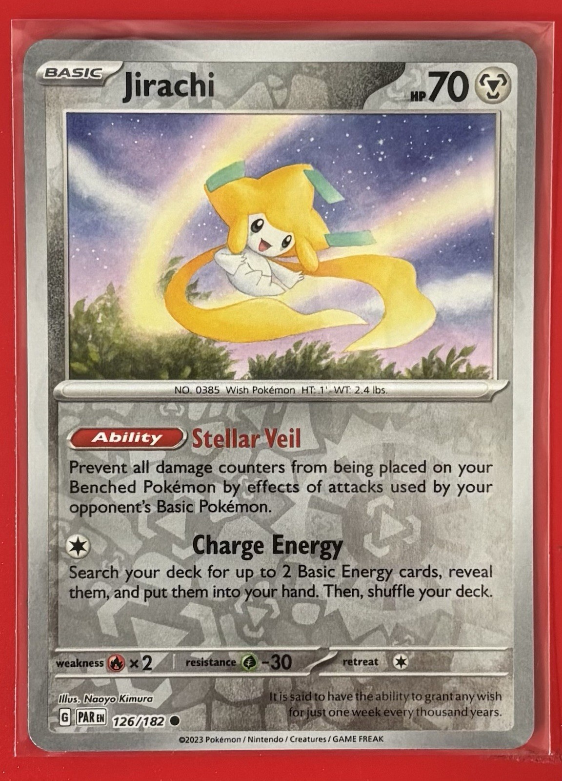 Jirachi 126/182 Pokemon Sv04: Paradox Rift Reverse Holo