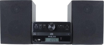 Philco Stereo Shelf System Tray Loading CD Player with Digital FM Radio, BT, 50W