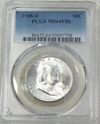1948 D Franklin Half Dollar PCGS MS64FBL Frosty White New Holder #P332J