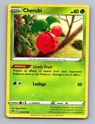 Cherubi - 012/172 - Brilliant Stars (SWSH09) - Pokemon NM/M