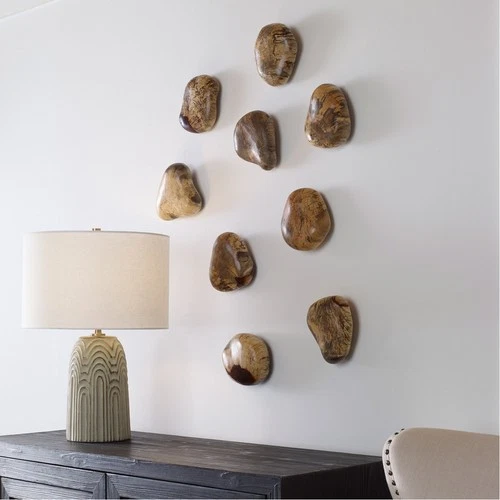Uttermost 04324 Pebbles Natural Blonde Wood Wall Decor, Set of 9 - Picture 4 of 6