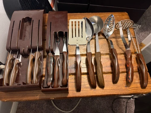 Vintage Cutco Knives Set 1021-1028 Fork Spatula 12-16 & Whisk Set Of 13+ Holders