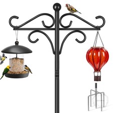 Bird Feeder Pole Stand Squirrel Proof, 92 Inch Shepherds Hooks for Outdoor Heavy
