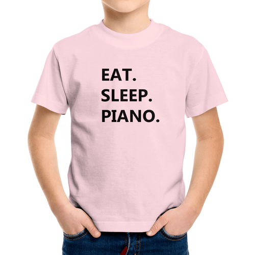 Piano Toddler Kids Youth Boy Girls T-Shirt Graphic Shirts Gift Pianist Eat Sleep - Picture 21 of 25