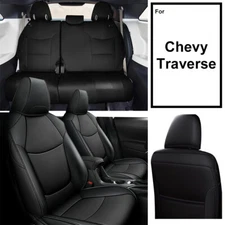 Set Car 7-Seat Covers Cushion Faux Leather For Chevy Traverse 2024-2026(No RS)