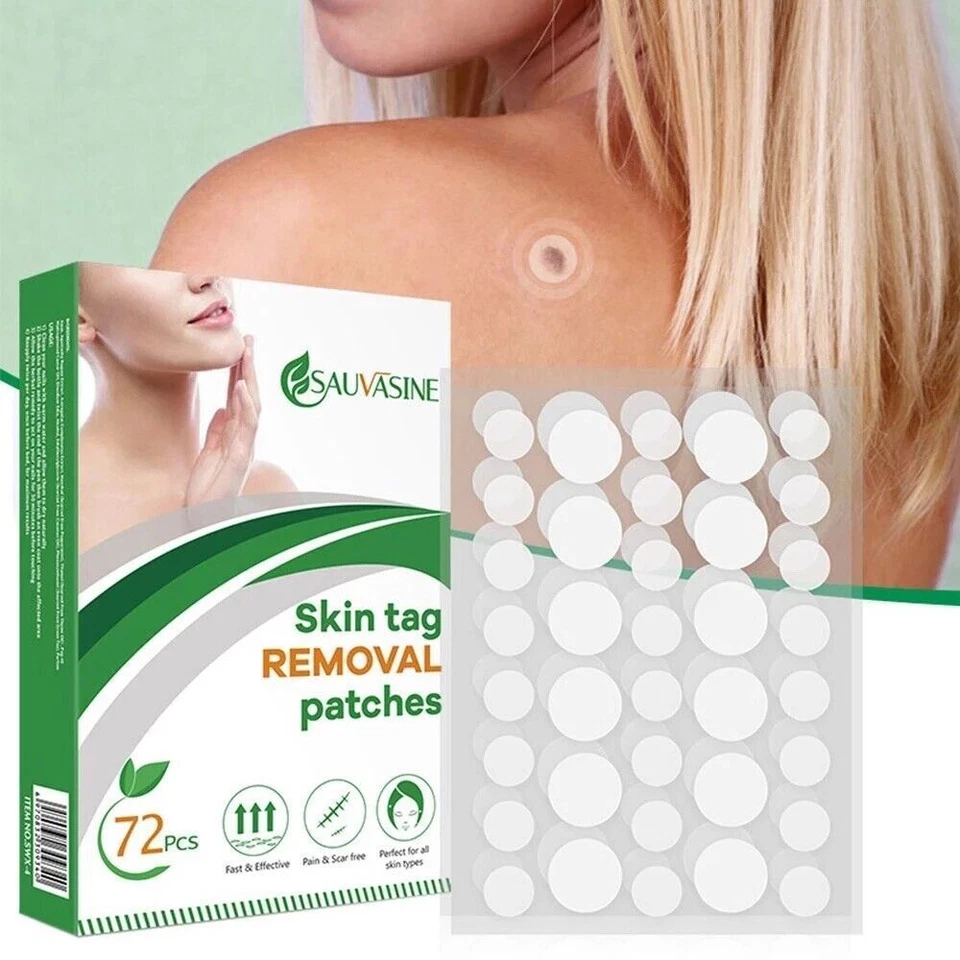 NEW SKIN TAG REMOVER PATCHES NATURAL TREATMENT MOLES WARTS SAFE NO PAIN/SCARS