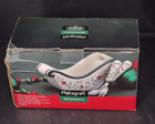 Pfaltzgraff Winterberry Sleigh Dish with Fork and Spoon 8x 4 1/2 x4  Green Holly