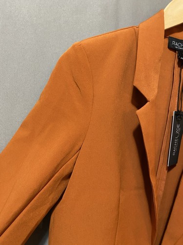 NWT Rachel Zoe Women Notch Lapel 3/4 Ruched Sleeve Open Blazer Size 4 Terracotta - Picture 5 of 16