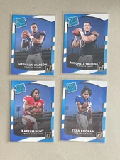 2017 Donruss Football RatedRookie Lot (4) Cards - Watson, Trubisky, Hunt, Engram