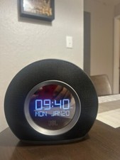 JBL Horizon Alarm Bluetooth Speaker Clock Radio Wireless Ambient Light USB