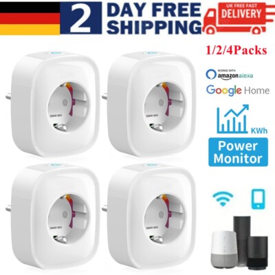 Smart WLAN Steckdose mit Strommessung Stromzähler Smart Home Alexa Google Timer