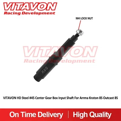 Vitavon HD Steel #45 Center Gear Box input Shaft For Arrma Kraton 8S Outcast 8S